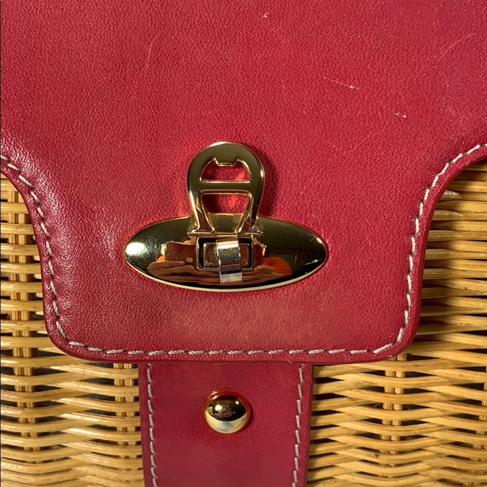 Etienne AIGNER basket handbag wicker & leather - Picture 2 of 12